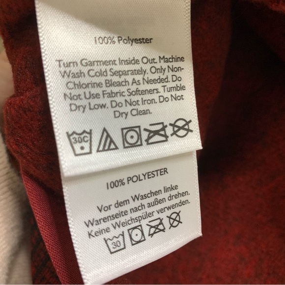 EDDIE BAUER Buffalo Plaid Zip Jacket With Pockets Red/Black Size Small - Picture 9 of 11